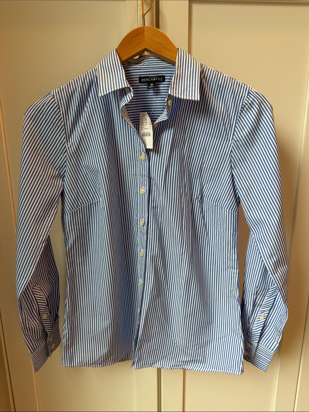 J. Crew Mercantile Blue & White Striped Button-Down Shirt